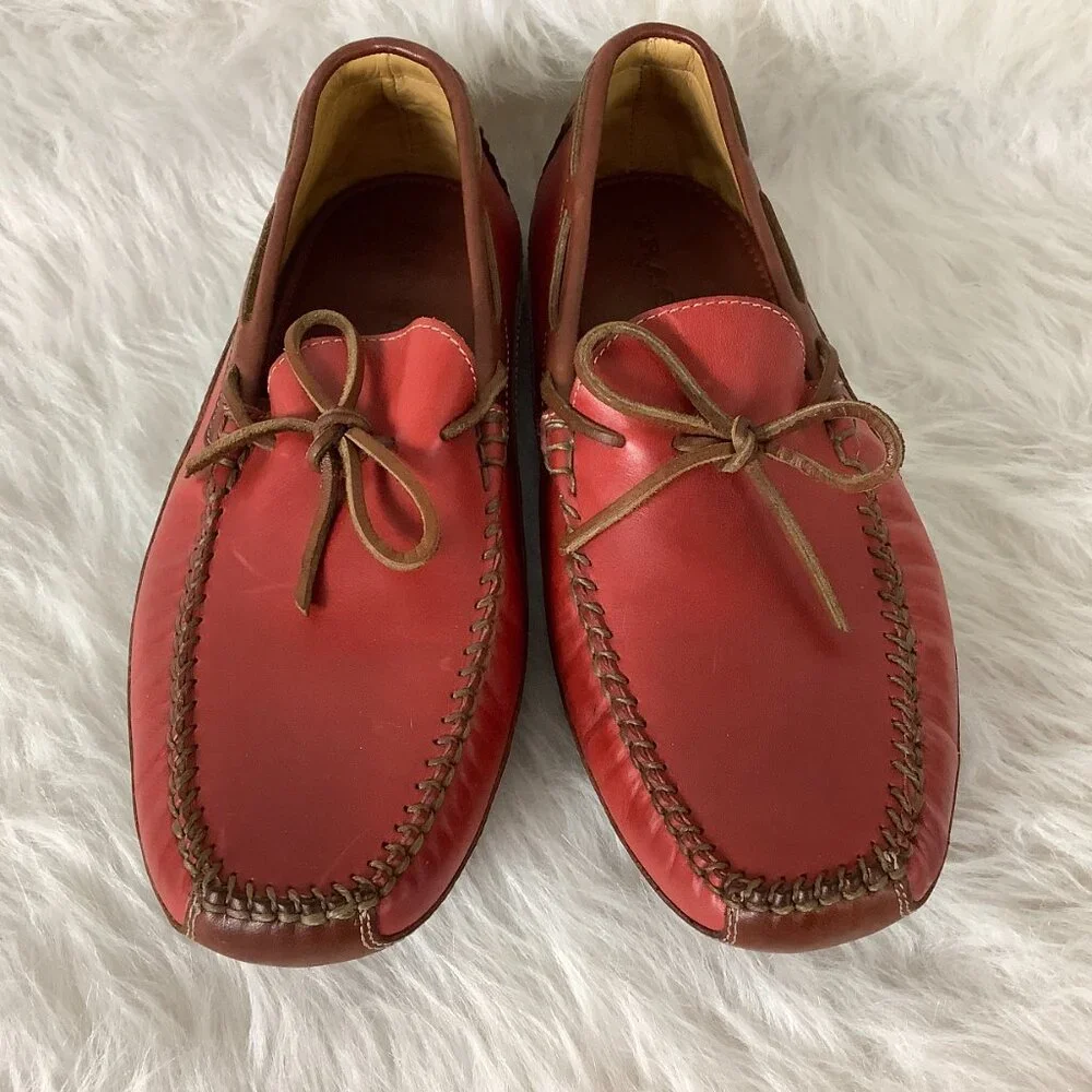 Trask Men's Red Leather Drake Driving Moccasin 9.5